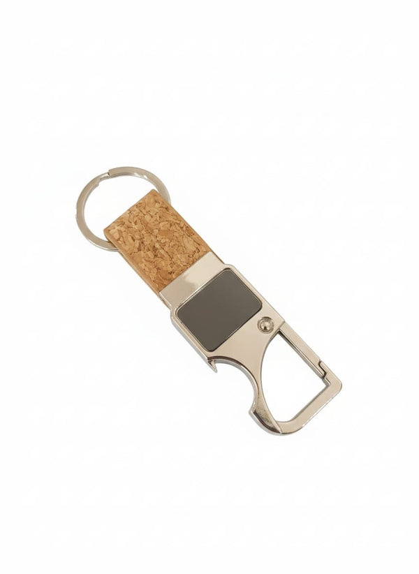 Cork & Metal Keychain